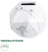 GloboStar® Artificial Garden BRIXTON 20784 Επιδαπέδιο Πολυεστερικό Τσιμεντένιο Κασπώ Γλάστρα - Flower Pot Λευκό Μ30 x Π30 x Υ30cm