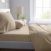 Σεντόνι Μεμονωμένο Βαμβακερό King 240x270εκ. Solid 502 Beige DimCol