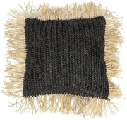 Διακοσμητική Μαξιλαροθήκη The Raffia Square BA034BN Black-Natural Bazar Bizar Raffia