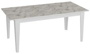 Τραπέζι Polka 875ZNA2906 180x90x76,8cm Marble Effect White Μοριοσανίδα, Μελαμίνη
