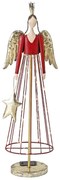 XMAS ANGEL STAR B ΑΓΓΕΛΟΣ ΜΕΤΑΛΛΟ ΚΟΚΚΙΝΟ ΧΡΥΣΟ 23x14xH81cm