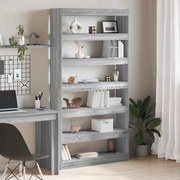 vidaXL Βιβλιοθήκη Γκρι sonoma 100 x 30 x 198 εκ. Επεξεργασμένο ξύλο