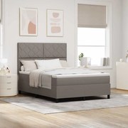 vidaXL Κρεβάτι με ελατήρια με στρώμα Taupe 140 x 190 cm ύφασμα