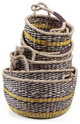 Καλάθια Brandy (Σετ 5Τμχ) 0680008 (Φ40x22, Φ35x20, Φ30x18, Φ25x16, Φ20x14) Multi Soulworks Seagrass