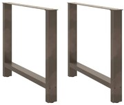 Πόδια Τραπεζαρίας 2 τεμ. από Φυσικό Ατσάλι 90x(72-73) εκ. Ατσάλι