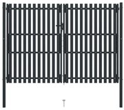 vidaXL Πόρτα Περίφραξης Διπλή Ανθρακί 306 x 250 εκ. Ατσάλινη