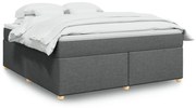 Κρεβάτι Boxspring με Στρώμα Σκούρο Γκρι 180x200 εκ Υφασμάτιν - Γκρι