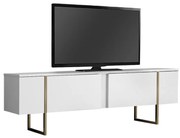 Megapap Έπιπλο Τηλεόρασης Luxe Λευκό - Χρυσό 180x30x50εκ.