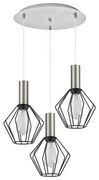 Φωτιστικό Οροφής SE21-NM-4-3NM-GR1 ADEPT TUBE Nickel Matt Pendant Black Metal Grid+ - 51W - 100W - 77-8439