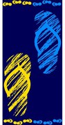 Πετσέτα Θαλάσσης Βελουτέ 211 Blue-Yellow DimCol Θαλάσσης 87x165cm 100% Βαμβάκι