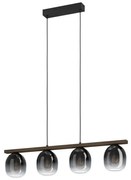 Φωτιστικό Οροφής - Ράγα Filago 900186 88x14,5x110cm 4xE27 Black-Brown Eglo