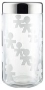 Βάζο Αποθήκευσης Girotondo AKK38 1500ml Silver-Clear Alessi Ατσάλι,Γυαλί