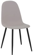 Καρέκλα Bella pakoworld ύφασμα σε γκρι με πόδι μαύρο μέταλλο 43.5x52x89εκ