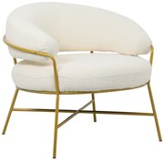 Intrahome Πολυθρόνα Malu Intrahome μπουκλέ κρεμ-πόδι χρυσό μέταλλο 84x79x76εκ | SKU: INTRAPA-221111168