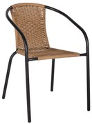 Καρέκλα - Πολυθρόνα CAMEL C5015.04 Μαύρη Μεταλλική με Wicker Φυσικό 50x55x73Y εκ. 50x55x73 εκ.