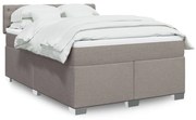 vidaXL Κρεβάτι Boxspring με Στρώμα Taupe 140x200 εκ. Υφασμάτινο