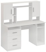 Intrahome Γραφείο εργασίας Keldra Intrahome με συρτάρια και ντουλάπια σε λευκή απόχρωση 140x59.8x142.2εκ | SKU: INTRAPA-295111229