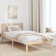 vidaXL Σκελετός Κρεβατιού Καφέ 90 x 200 cm Μασίφ ξύλο πεύκου