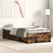 vidaXL Πλαίσιο Κρεβατιού Καπνιστή Δρυς 75 x 190 εκ. Small Single