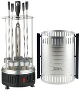 Ηλεκτρική κάθετη ψησταριά Zilan ZLN5565, 900W, 5 Σούβλες, Κεραμικό θερμαντικό στοιχείο , Inox-Μαύρο