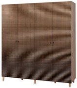 Ντουλάπα Τετράφυλλη Imaj 869VEL4240 180x52x192cm Oak-Black Τετράφυλλη