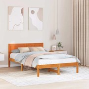 vidaXL Σκελετός Κρεβατιού Καφέ 140 x 190 cm Μασίφ ξύλο πεύκου
