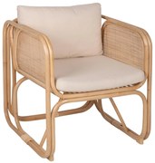 Καρέκλα - Πολυθρόνα WENDY C9816 Φυσικό Rattan με Λευκά Μαξιλάρια 73x72x84Yεκ. 73x72x84 εκ.