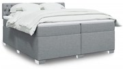 Κρεβάτι Boxspring με Στρώμα Ανοιχτό Γκρι 200x200 εκ. Υφασμάτινο 3288302