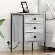 vidaXL Κομοδίνο Γκρι sonoma 42 x 41 x 61 εκ Επεξεργασμένο ξύλο