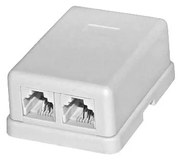 Adeleq Πρίζα Τηλεφώνου Αμερικής Εξωτερική Διπλή 6P4C Λευκή 17-012