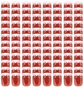vidaXL Βάζα Μαρμελάδας 96 τεμ. 230 ml Γυάλινα με Κόκκινα/Λευκά Καπάκια