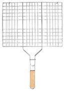 Estia 05-9472 Σχάρα Ψησίματος Bbq Με Ξύλινη Λαβή 60x40cm Μέταλλο, Silver