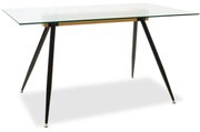 Τραπέζι Astrid pakoworld γυάλινο 10χιλ - πόδι μαύρο 140x80x75εκ 101-000019