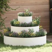 vidaXL Σετ Γλάστρας για Κήπο Λευκή από Χάλυβα