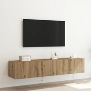 vidaXL Καλόγεροι Τηλεόρασης με Φώτα LED 2 τεμ Κατασκευαστής Δρύς 80x35x31 εκ