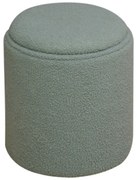 Σκαμπό-μπαούλο Batur pakoworld μπουκλέ ύφασμα σε χακί απόχρωση Φ34x38εκ