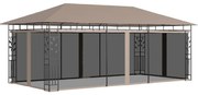 vidaXL Κιόσκι με Αντικουνουπικό Δίχτυ Taupe 6x3x2,73 μ. / 180 γρ./μ²