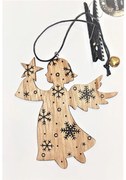 Magic Christmas Ξύλινο Αγγελάκι Με Αστεράκια 12*12cm 600-40345