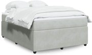 vidaXL Κρεβάτι Boxspring με Στρώμα Ανοιχτό Γκρι 140x190 εκ. Βελούδινο