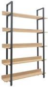 Βιβλιοθήκη Almond σε oak - μαύρη απόχρωση 120x29x185εκ 120x29x185 εκ.