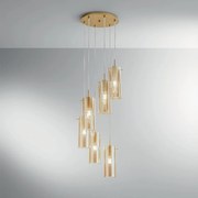 Φωτιστικό Οροφής Κρεμαστό I-Magic-S6-Oro E27 150x35cm Gold Luce Ambiente Design