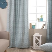 Κουρτίνα Rota 05 Blue Teoran 140X260 Ακρυλικό,Βαμβάκι, Polyester