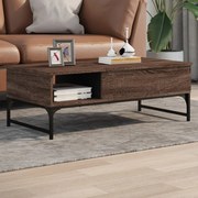 vidaXL Τραπεζάκι Σαλονιού Καφέ Δρυς 100x50x35 εκ. Επεξ. Ξύλο/Μέταλλο