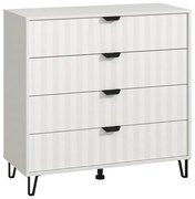 Chest of drawers Brest 4F White - White Matt 93x40x90 cm