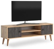 Έπιπλο τηλεόρασης Parma Megapap μελαμίνης χρώμα industrial grey - oak 120x30x40εκ.