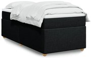 vidaXL Κρεβάτι Boxspring με Στρώμα Μαύρο 80 x 200 εκ. Υφασμάτινο