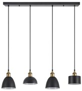 SE21-BR-10-4BL-MS123 MAGNUM FLEX Bronze Metal Pendant Black Metal Shade+ HOMELIGHTING 77-8972