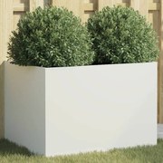 vidaXL Ζαρντινιέρα Λευκή 62x47x46 εκ. από Χάλυβα Ψυχρής Έλασης