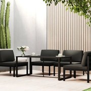 Τραπεζαρία Εξωτερικού Χώρου Ανθρακί 120x60x66 εκ. από Αλουμίνιο - Ανθρακί