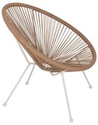 ΠΟΛΥΘΡΟΝΑ ACAPULCO Τ. ΦΩΛΙΑ ΜΕΤΑΛΛΟ ΛΕΥΚΟ ΜΕ TWISTED WICKER HM5871.02 70x73x79 εκ.